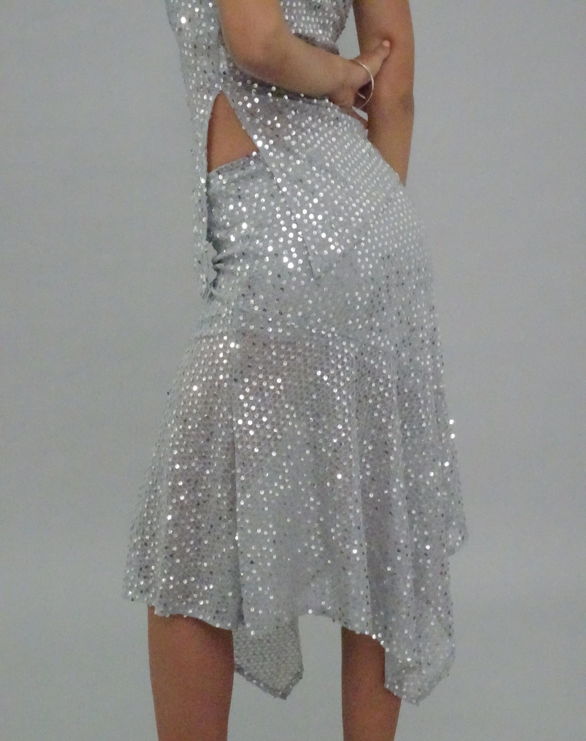 Carita Midirock aus Paillettenstrick Silber - Image 3