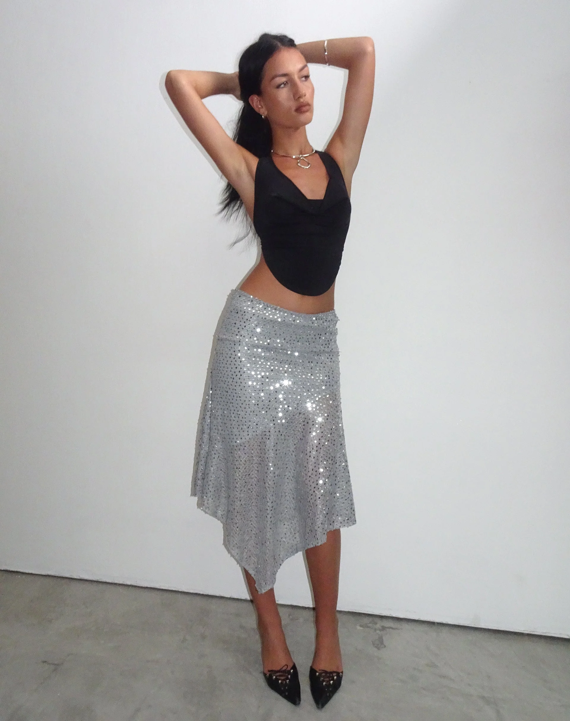 Carita Midirock aus Paillettenstrick Silber - Image 7