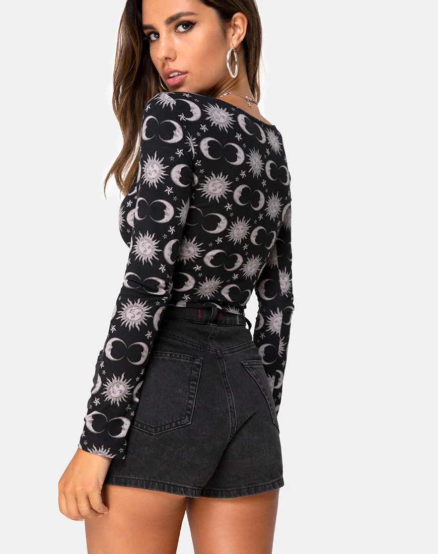 Carla Crop Top in Moonlight Schwarz - Image 2