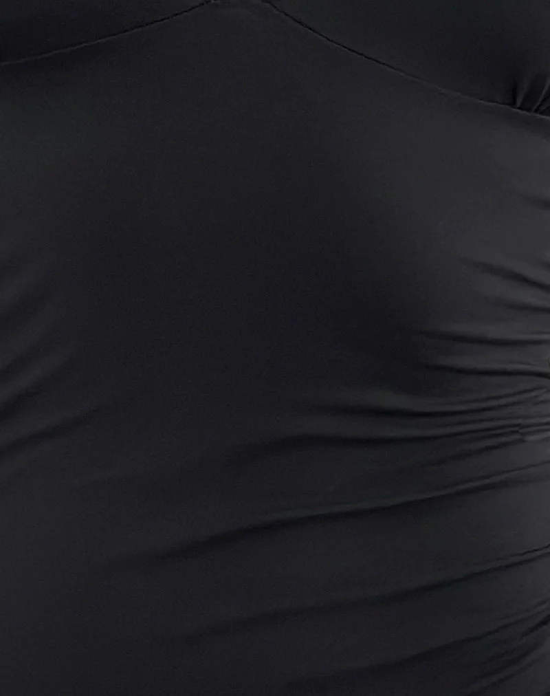 Carmila Gerafftes Minikleid aus Jersey Schwarz - Image 6