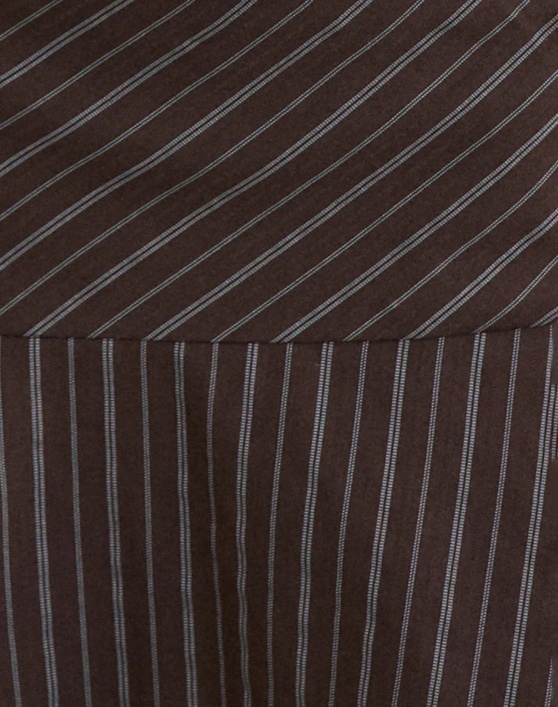 Carnila Skort in Schneiderkunst Nadelstreifen Braun - Image 6