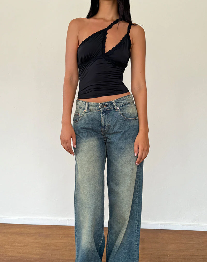 Carolina One Shoulder Top in Schwarz - Image 4