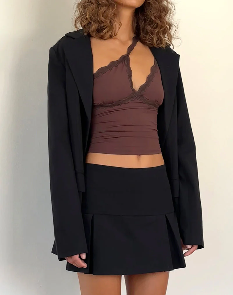 Carolina One Shoulder Top in Mocca - Image 4