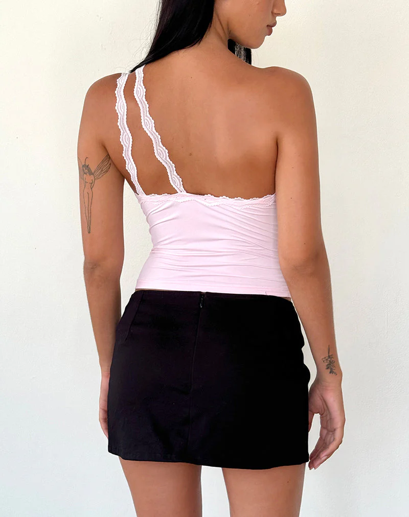 Carolina One Shoulder Top in Rosa - Image 2