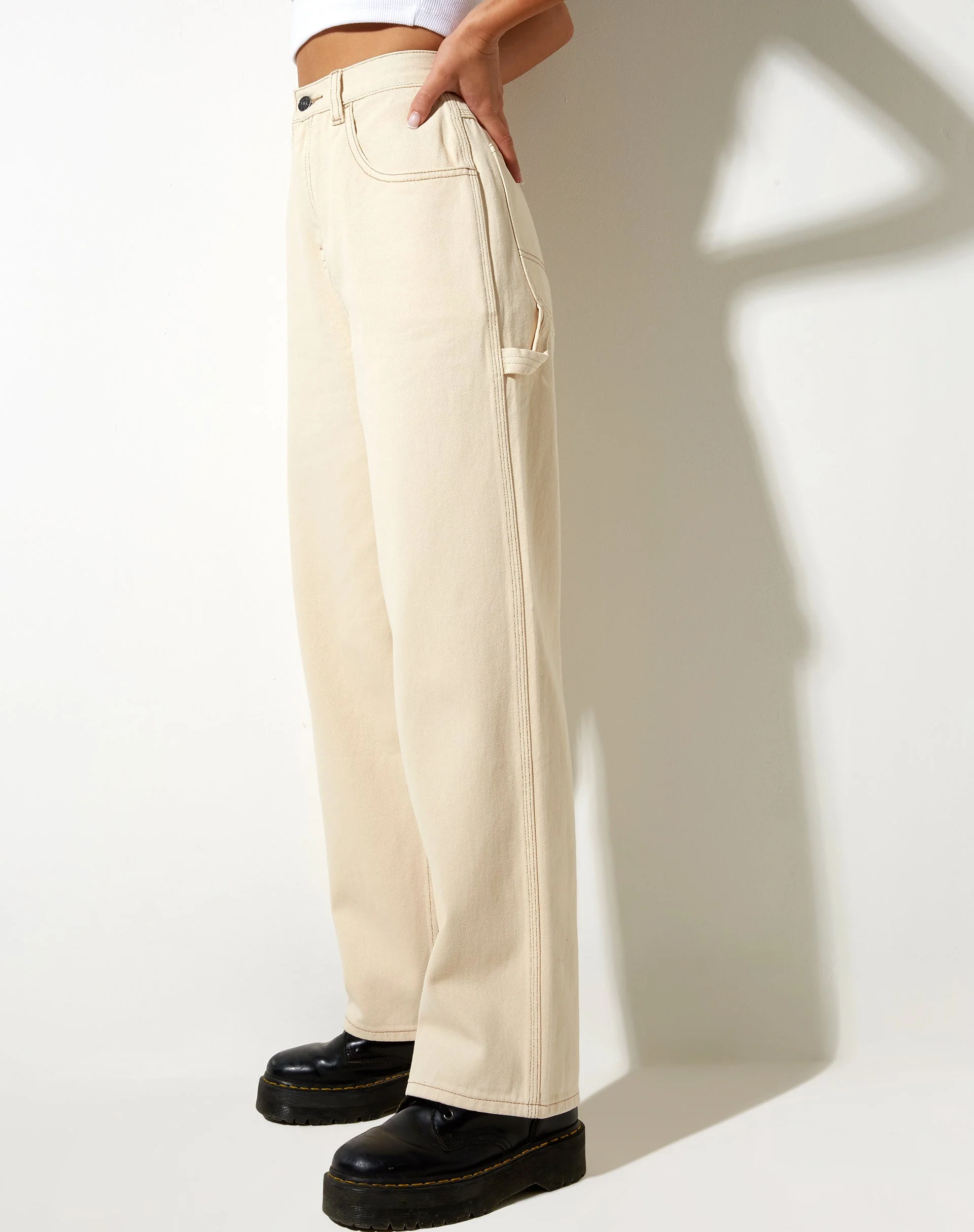 Zimmermannsjeans in Ecru
