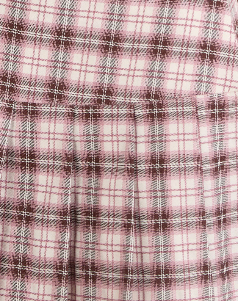 Casini Mini Plissee-Mikrorock in rosa Karo - Image 7