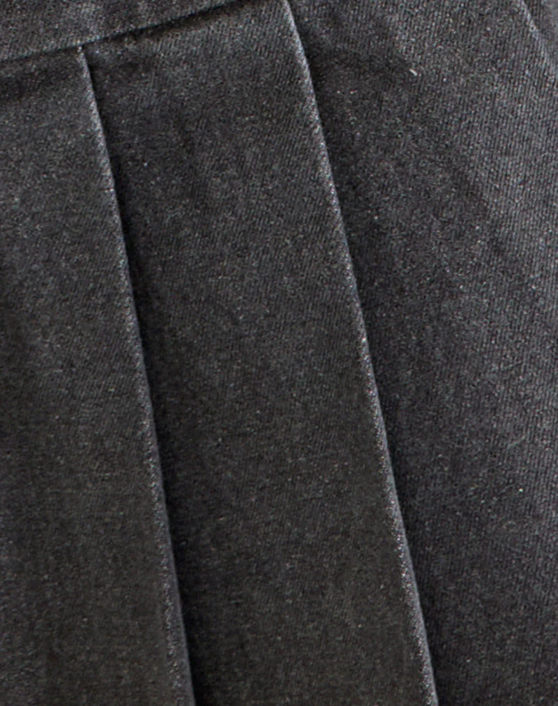 Casna Pleated Mini Skirt in Denim Grey Wash - Image 7