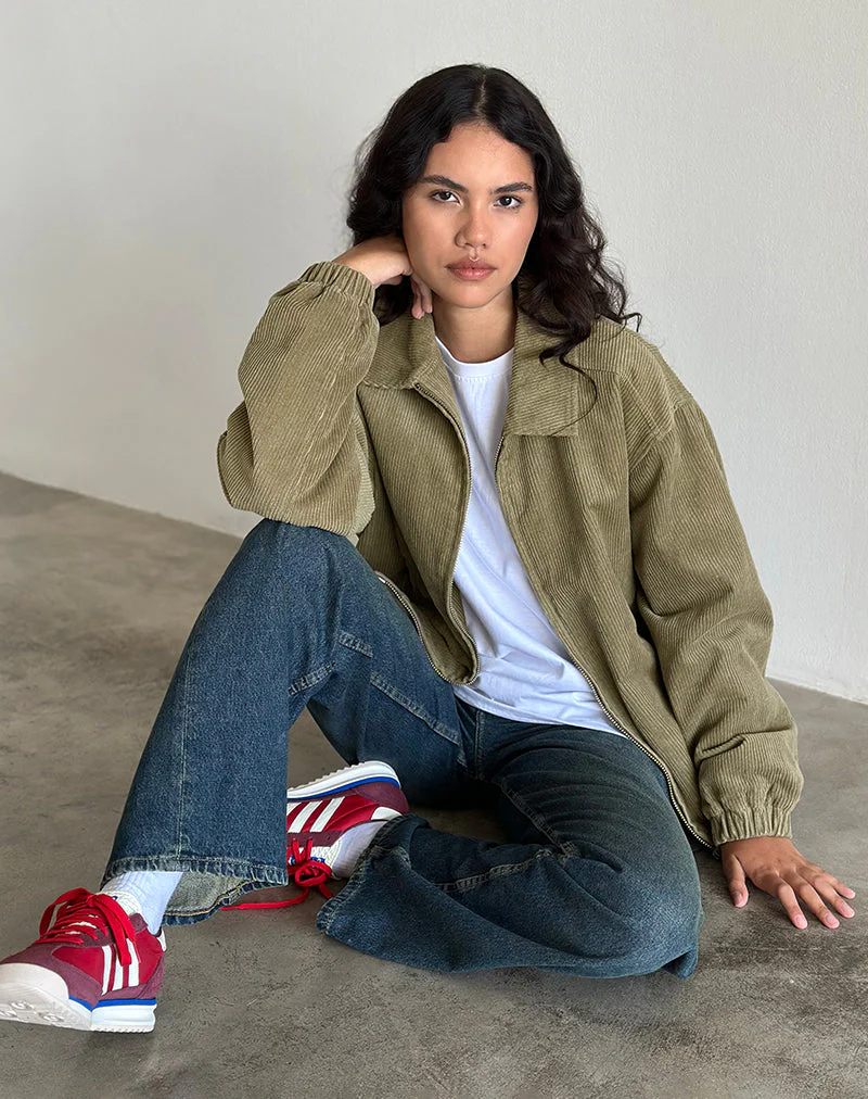 Cavita Jacke in Cord Artischocke Grün - Image 2