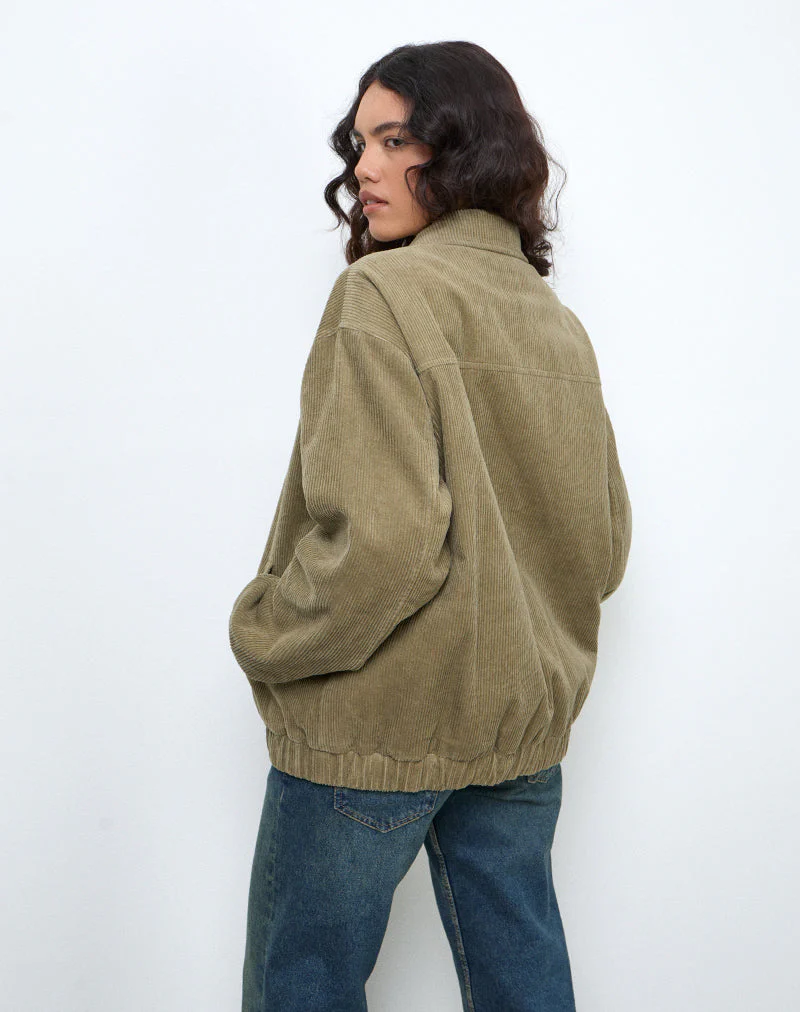 Cavita Jacke in Cord Artischocke Grün - Image 3