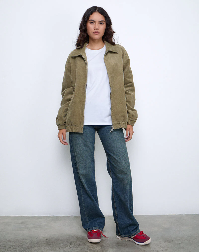 Cavita Jacke in Cord Artischocke Grün - Image 5