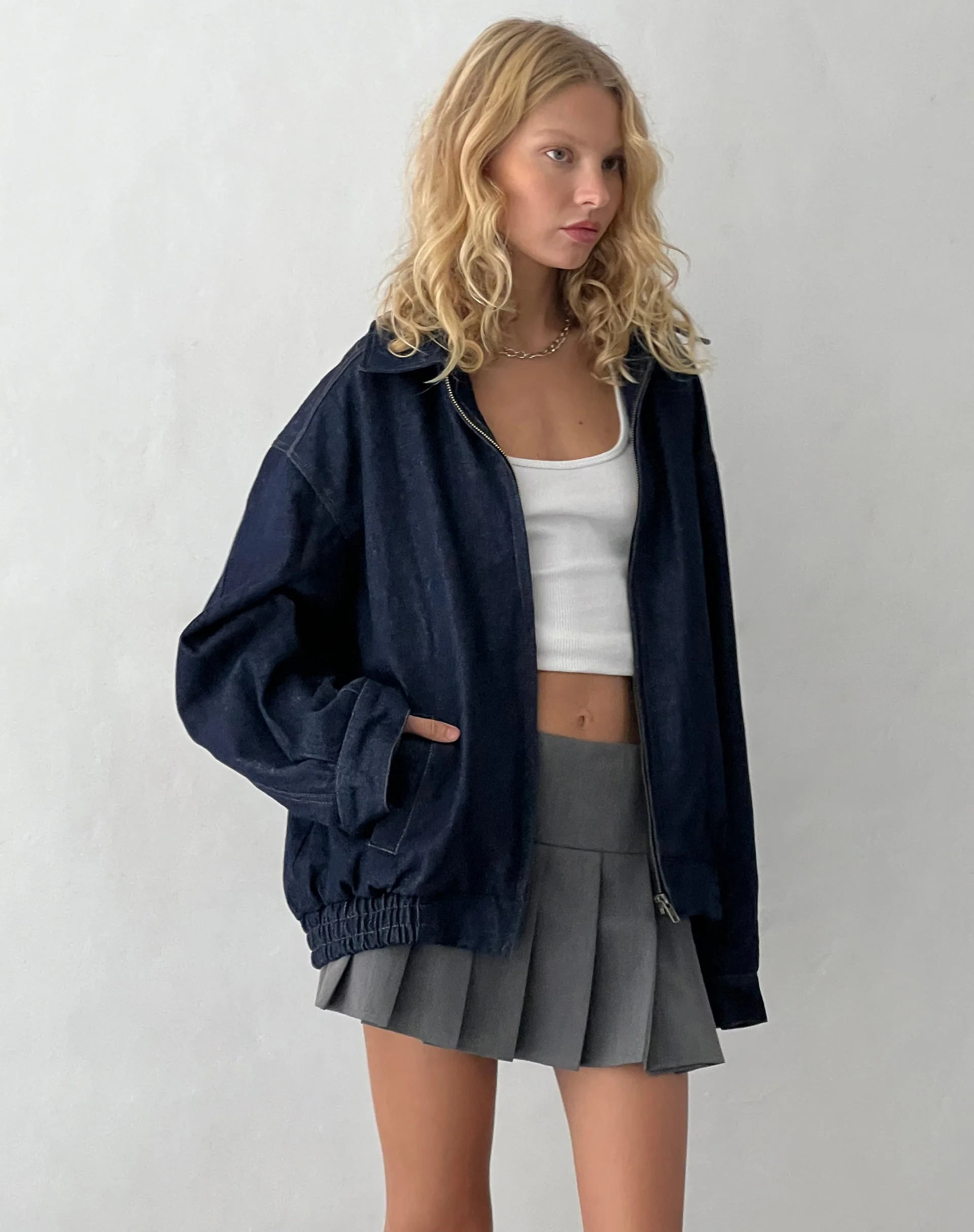 Cavita Jacke aus Indigo Denim