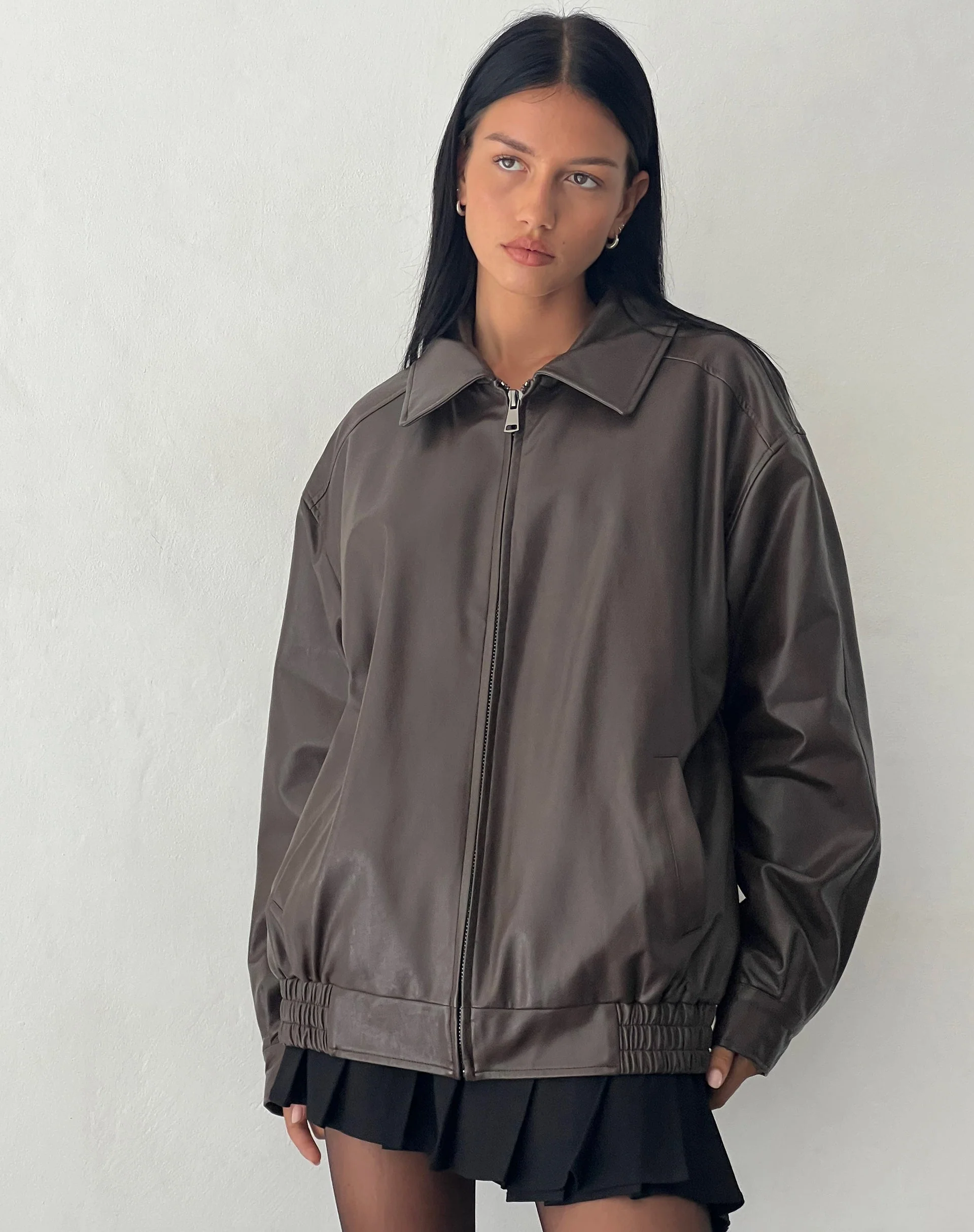 MOTEL X OLIVIA NEILL Cavita Jacke in PU Bitterschokolade - Image 3