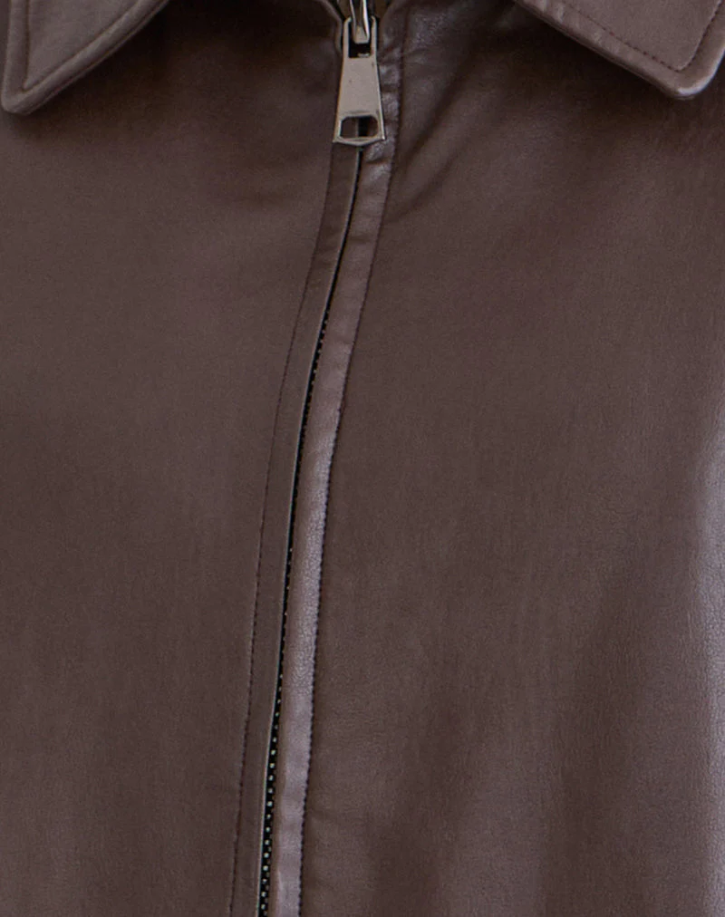 Cavita Jacke in PU Bitter Chocolate - Image 6