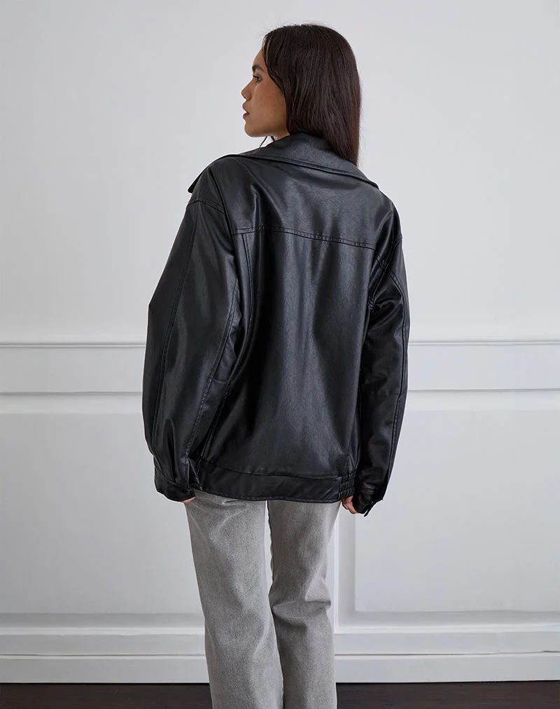Cavita Jacke in PU Schwarz - Image 5