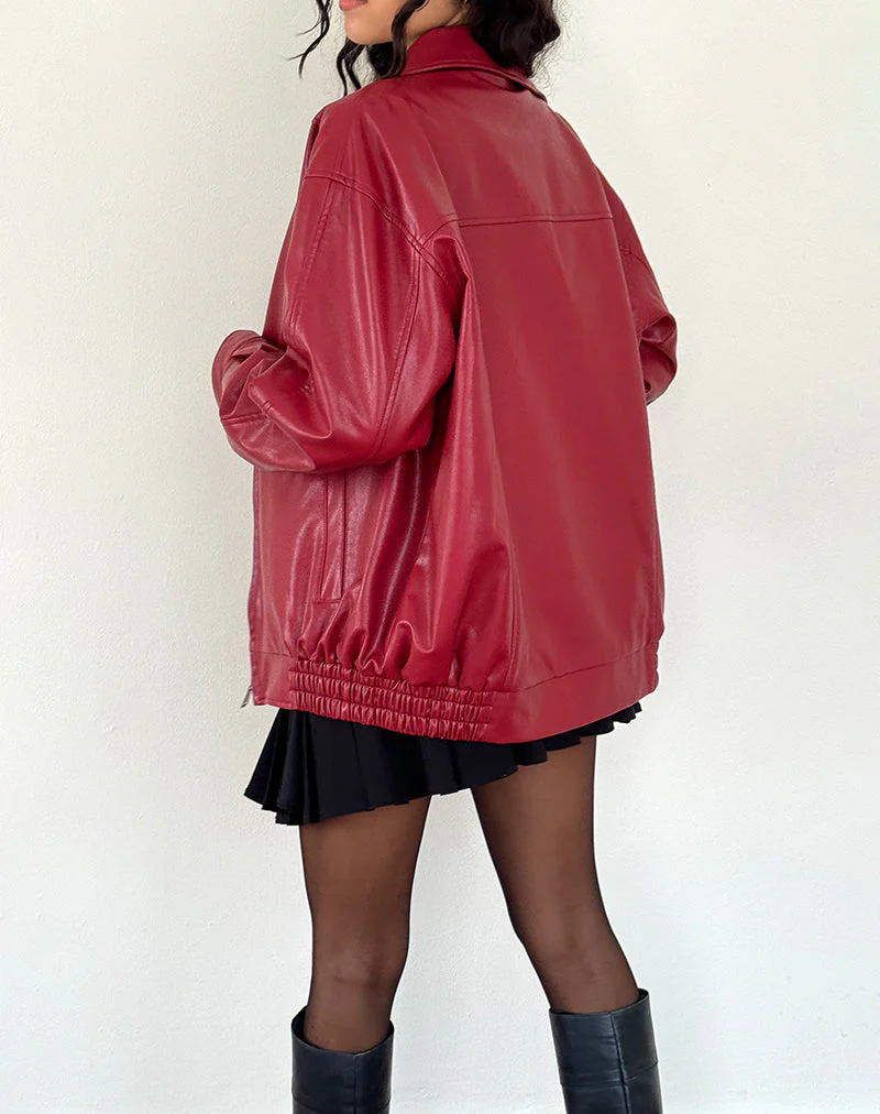 Cavita PU Jacke in Blutrot - Image 3