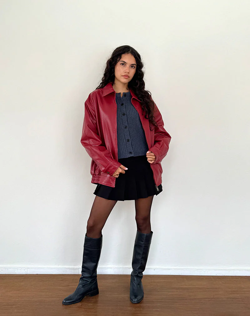 Cavita PU Jacke in Blutrot - Image 4