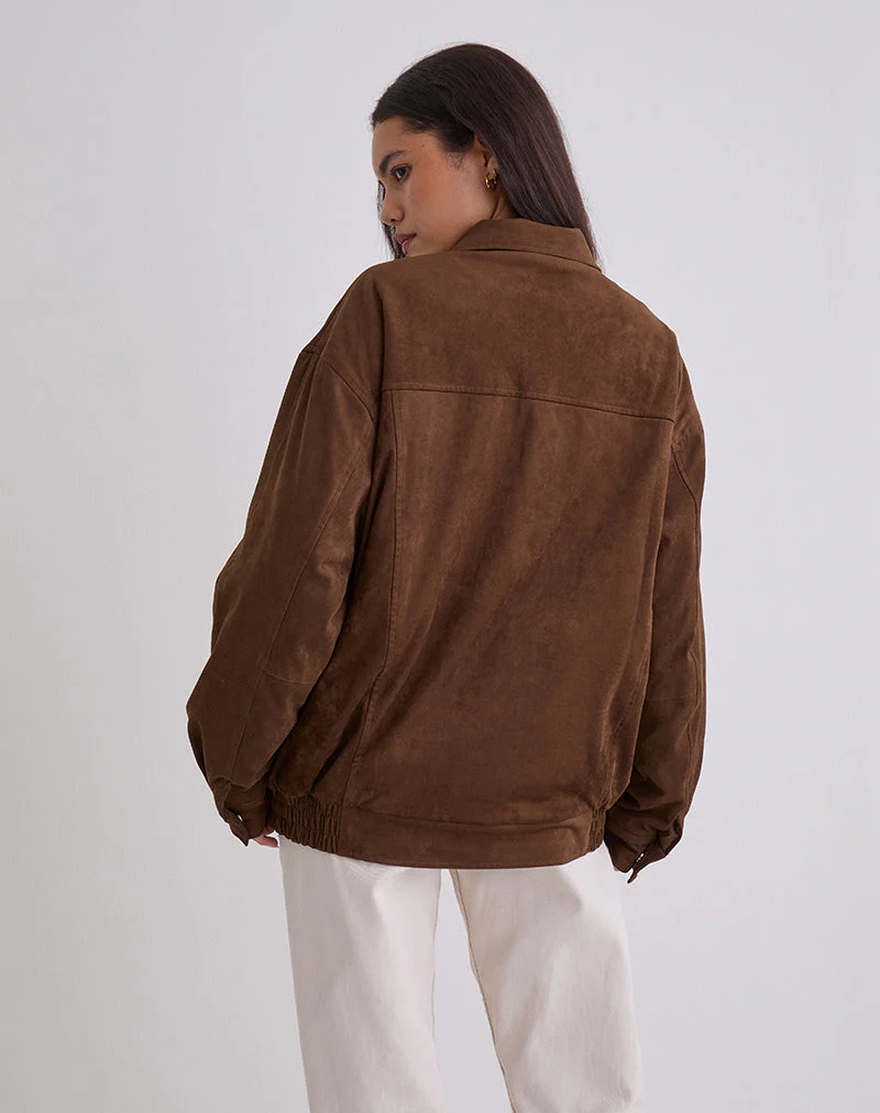 Cavita Jacke aus braunem Wildlederimitat - Image 4