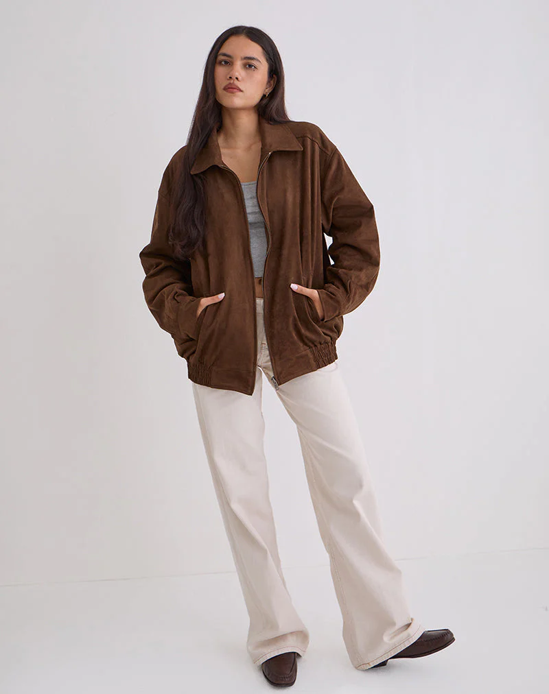 Cavita Jacke aus braunem Wildlederimitat - Image 5