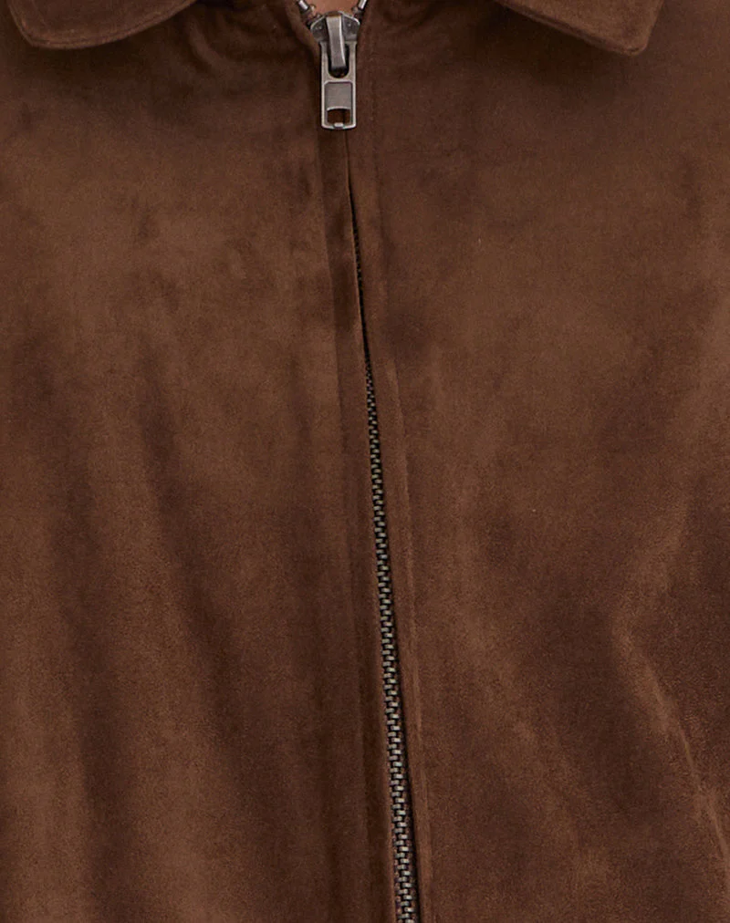 Cavita Jacke aus braunem Wildlederimitat - Image 6