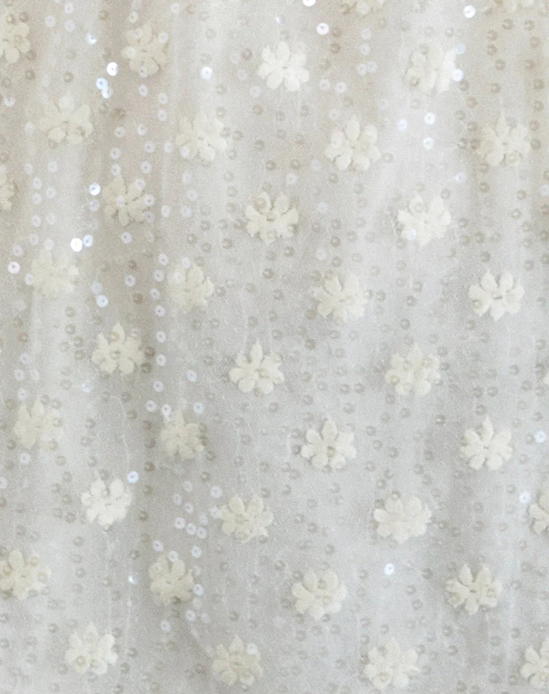 Celia Mini-Slipkleid aus Paillettenspitze Elfenbein - Image 6