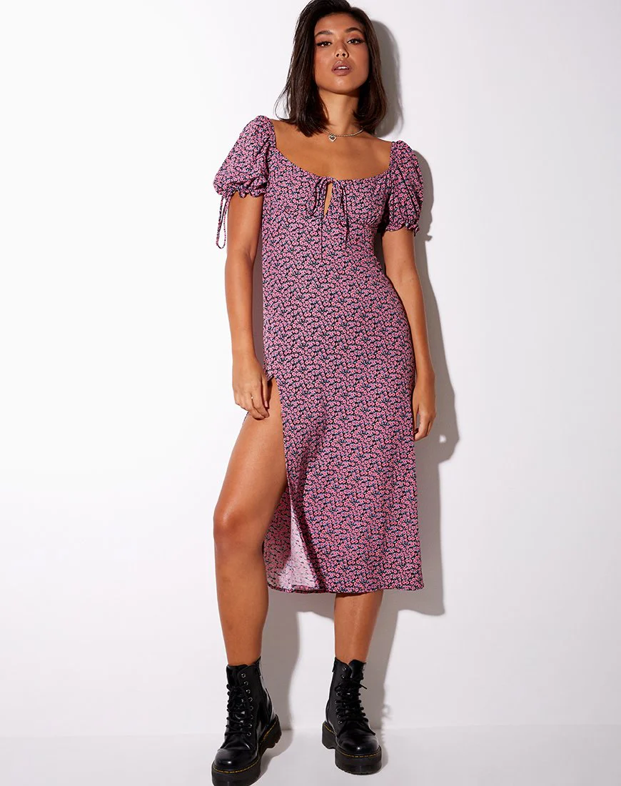 Cello Midikleid in Floral Fun Pink - Image 3