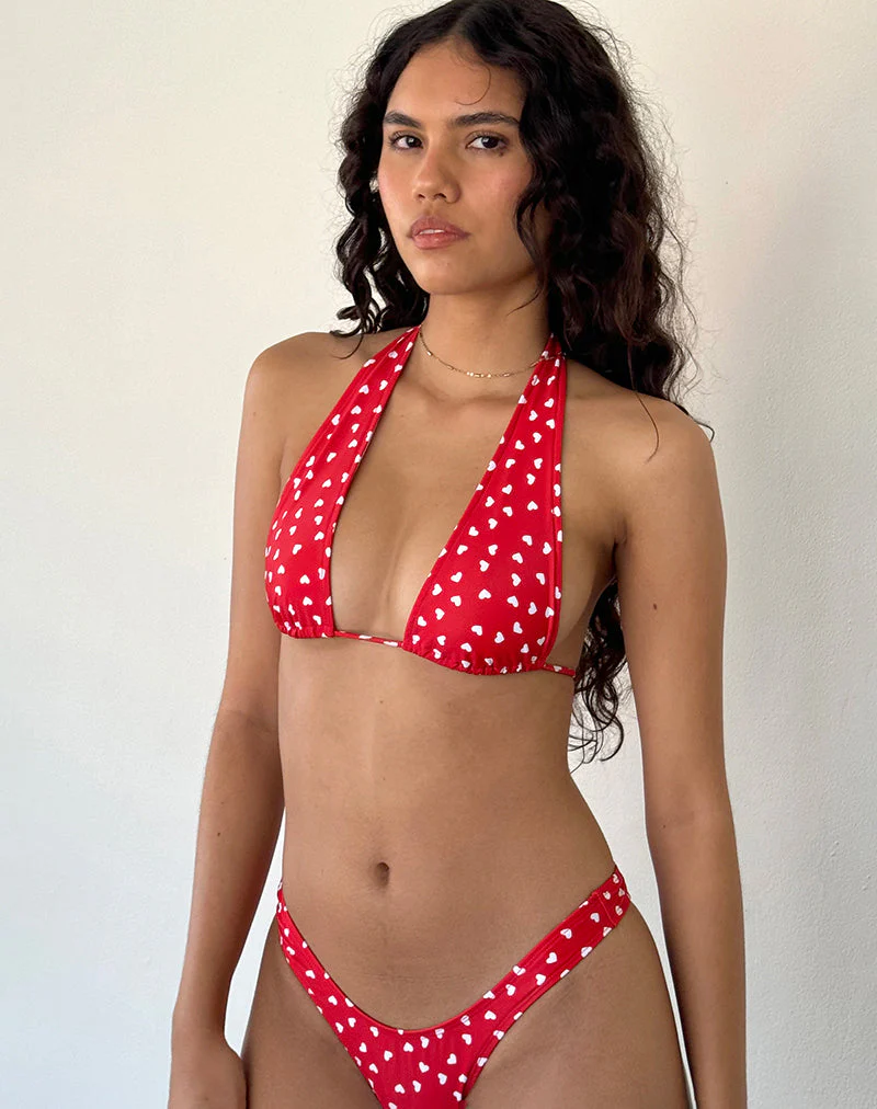 Cerry Bikinioberteil in Rot Weiß Herz - Image 4