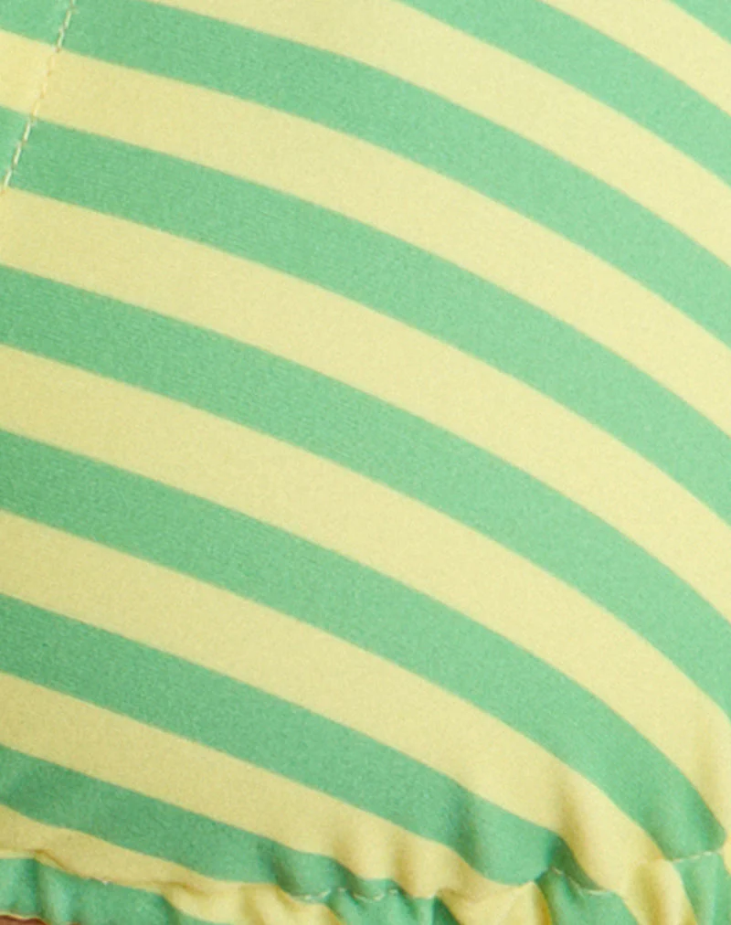 Cerry Bikini Top in Vivid Lines Green and Yellow - Image 7