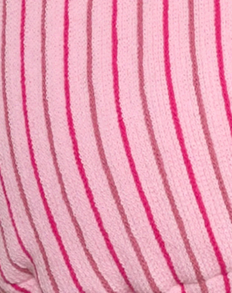 Cerry Bikini-Oberteil aus Frottee-Streifen Rosa - Image 6