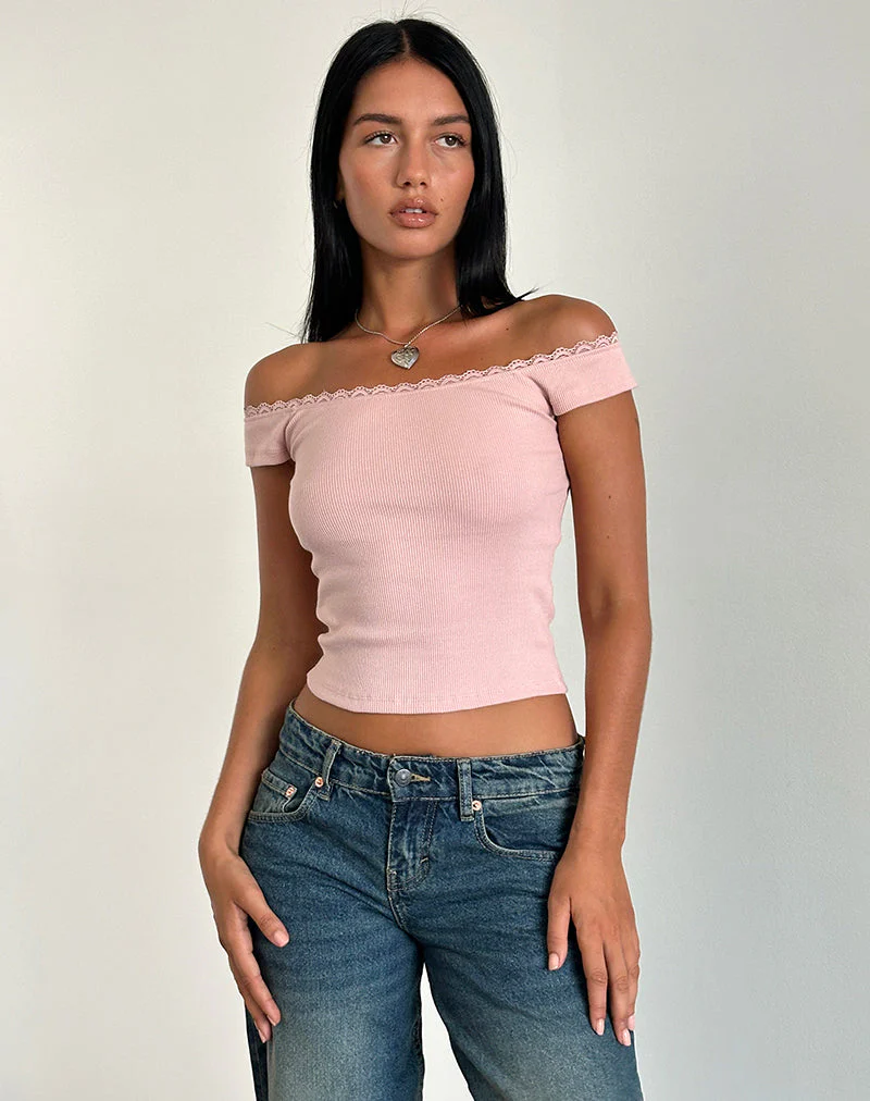 Chacha Top aus Rippenspitze Pink Lady - Image 2