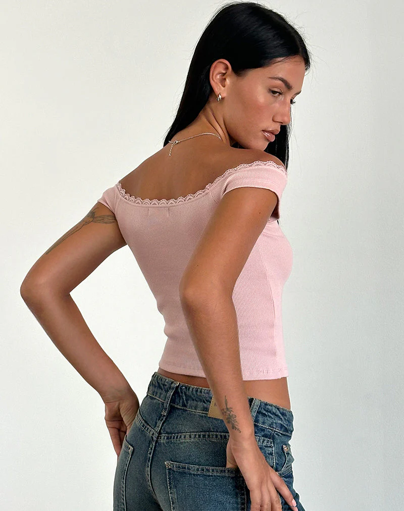 Chacha Top aus Rippenspitze Pink Lady - Image 4