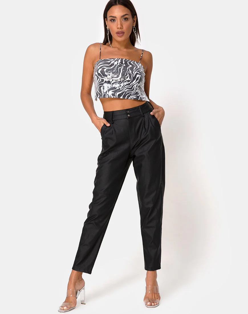 Champo Crop Top in Trippy Zebra Clear Pailletten - Image 3
