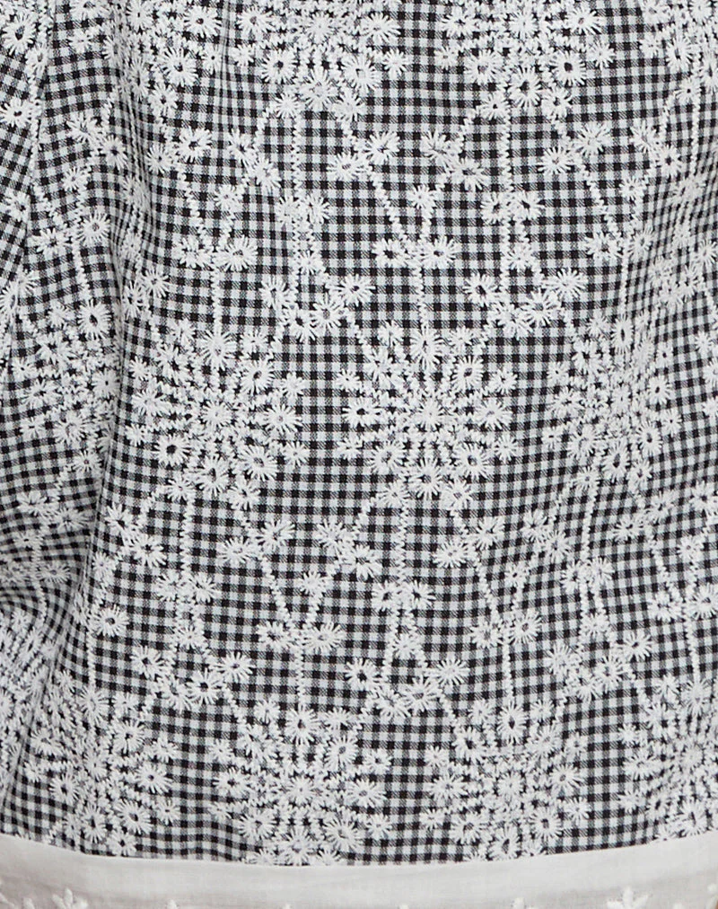 Charada Short aus geblümter Broderie Schwarz - Image 6