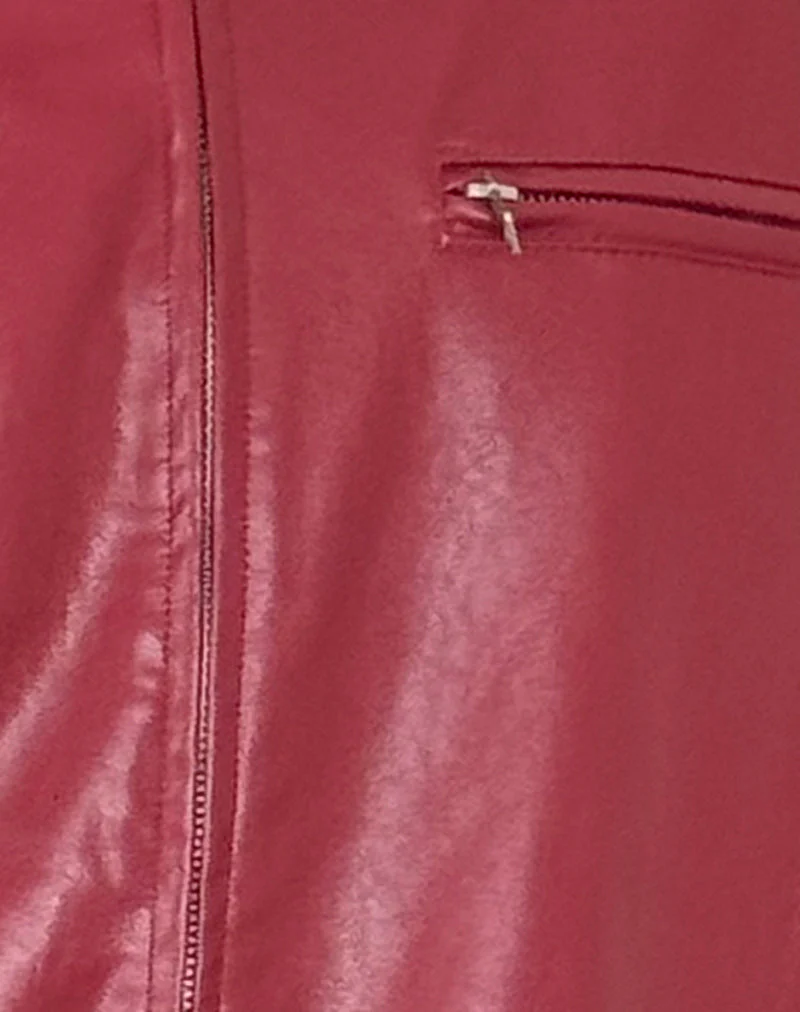 Charlize Moto Jacke in PU Rot - Image 6