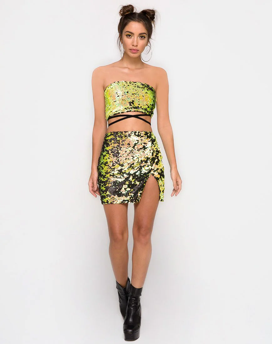 Cheri Split Rock in Citrus Schwarz Pailletten - Image 3