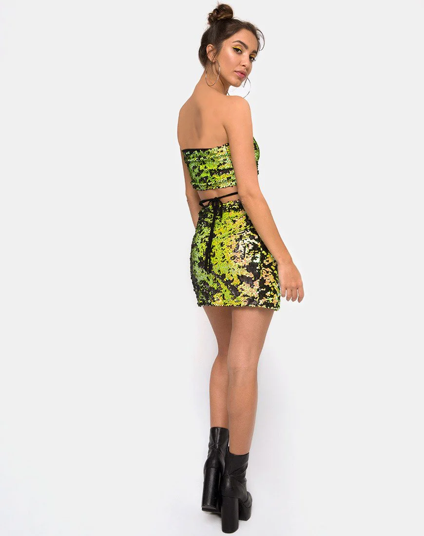 Cheri Split Rock in Citrus Schwarz Pailletten - Image 4