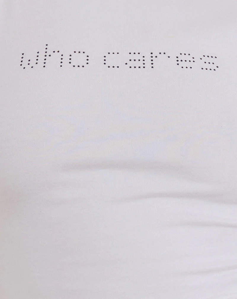 Chihiro Baby Tee mit Puffärmeln in Weiß Who Cares - Image 6