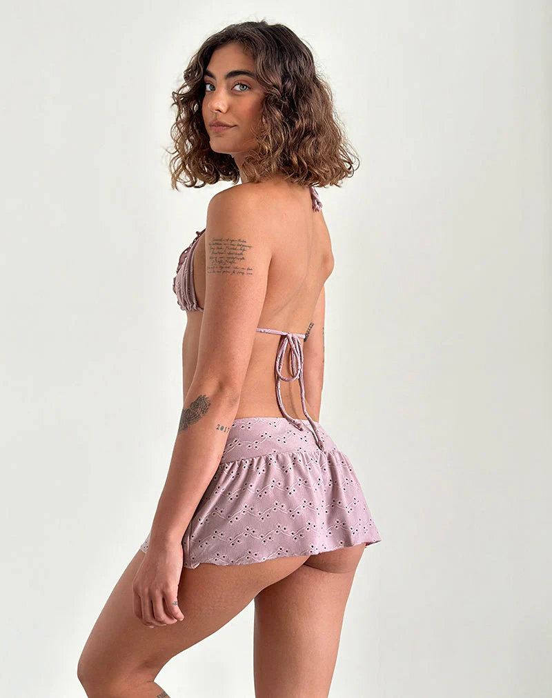 Chiquita Micro Minirock in Broderie Blush Pink - Image 6