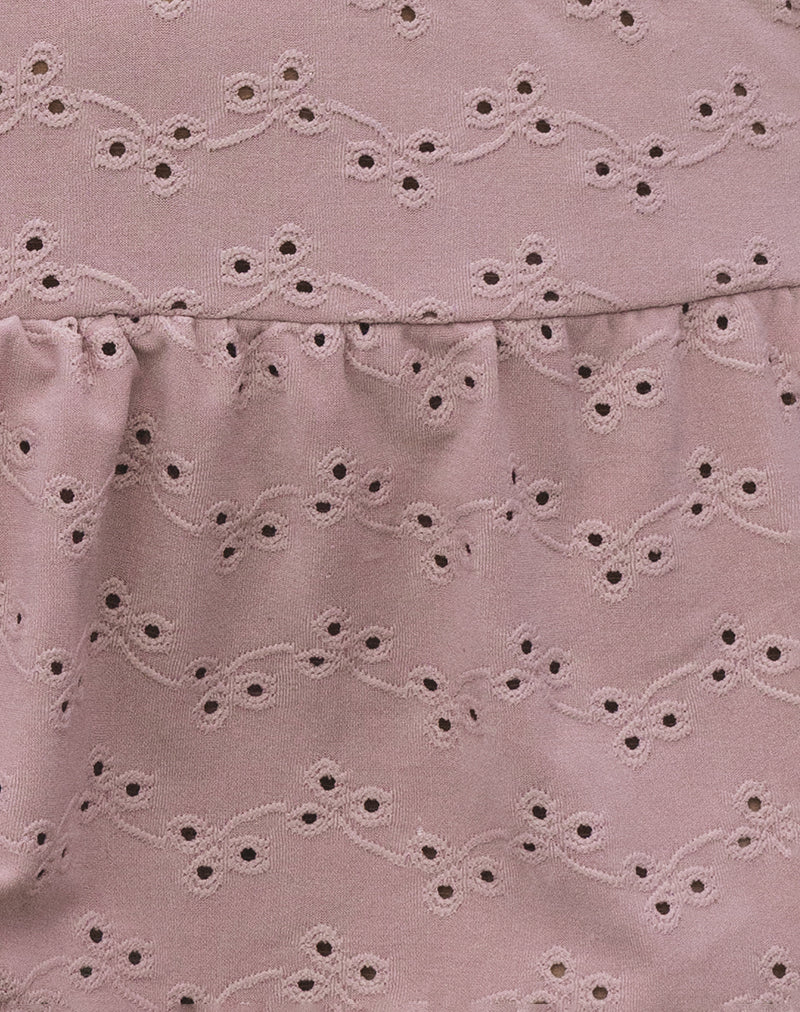 Chiquita Micro Minirock in Broderie Blush Pink - Image 7