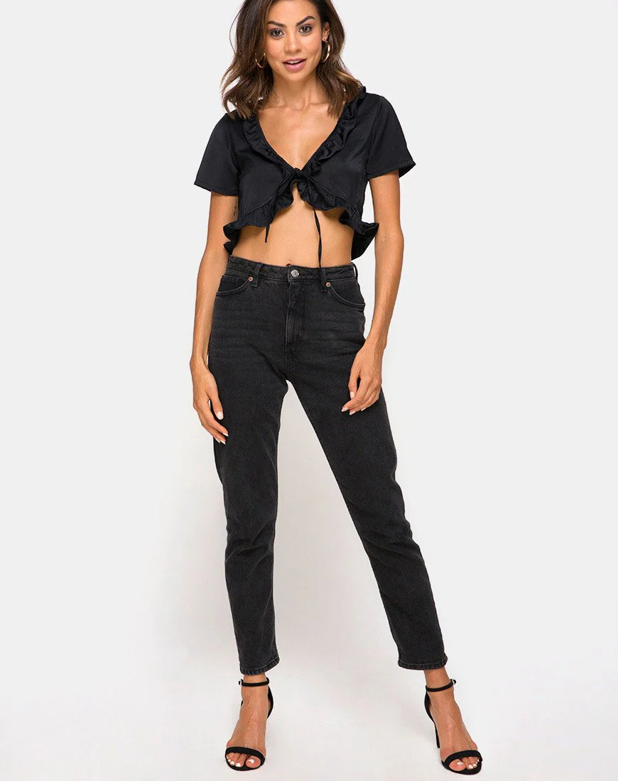 Chisa Top aus schwarzem Satin - Image 3