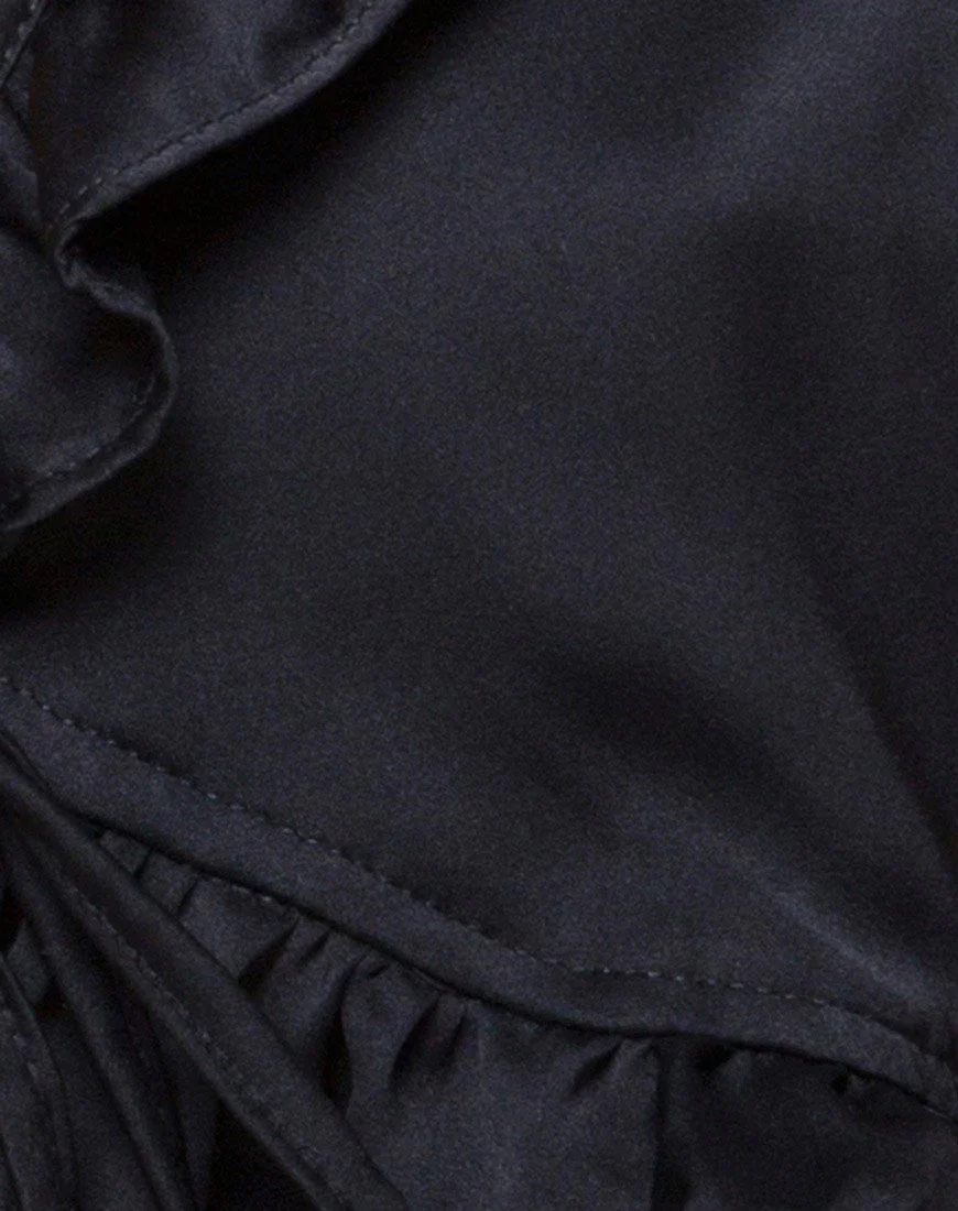 Chisa Top aus schwarzem Satin - Image 5