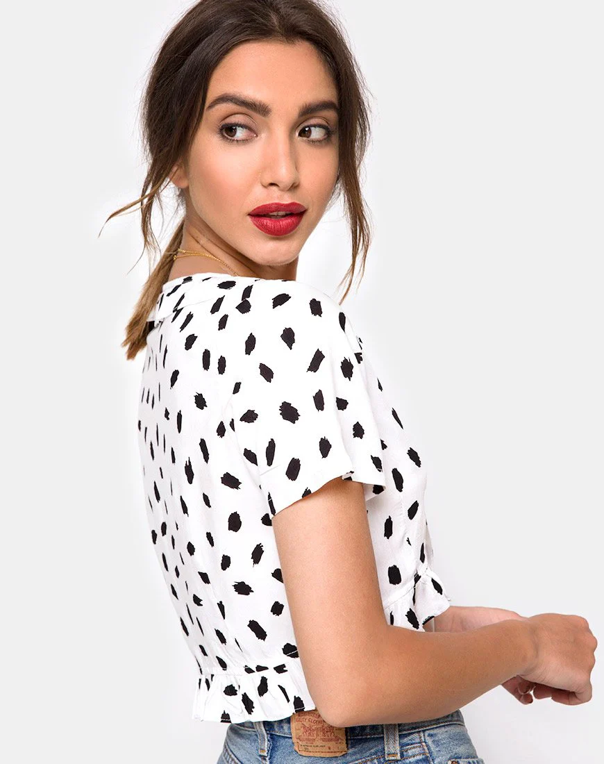 Chisa Top in Diana Dot Weiß - Image 2