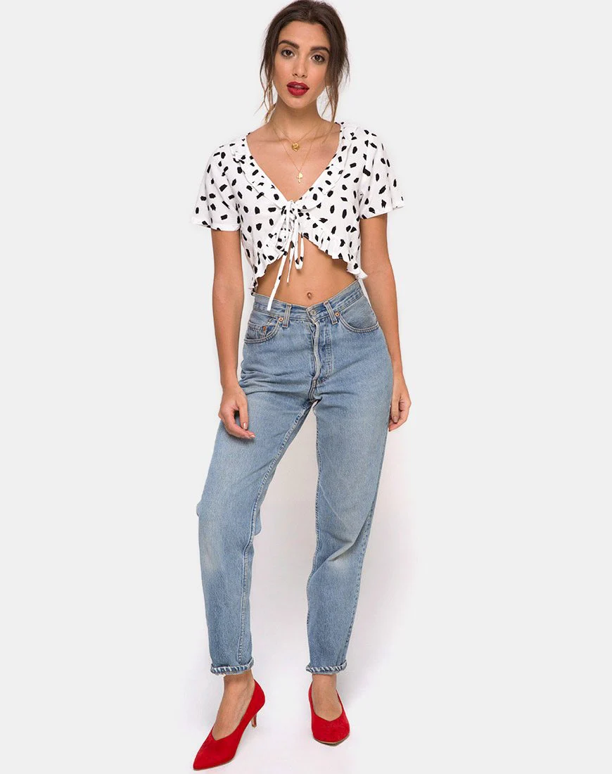 Chisa Top in Diana Dot Weiß - Image 3
