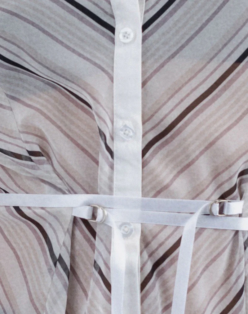 Christabel Hemd mit Diagonalstreifen Tonal Grau - Image 6