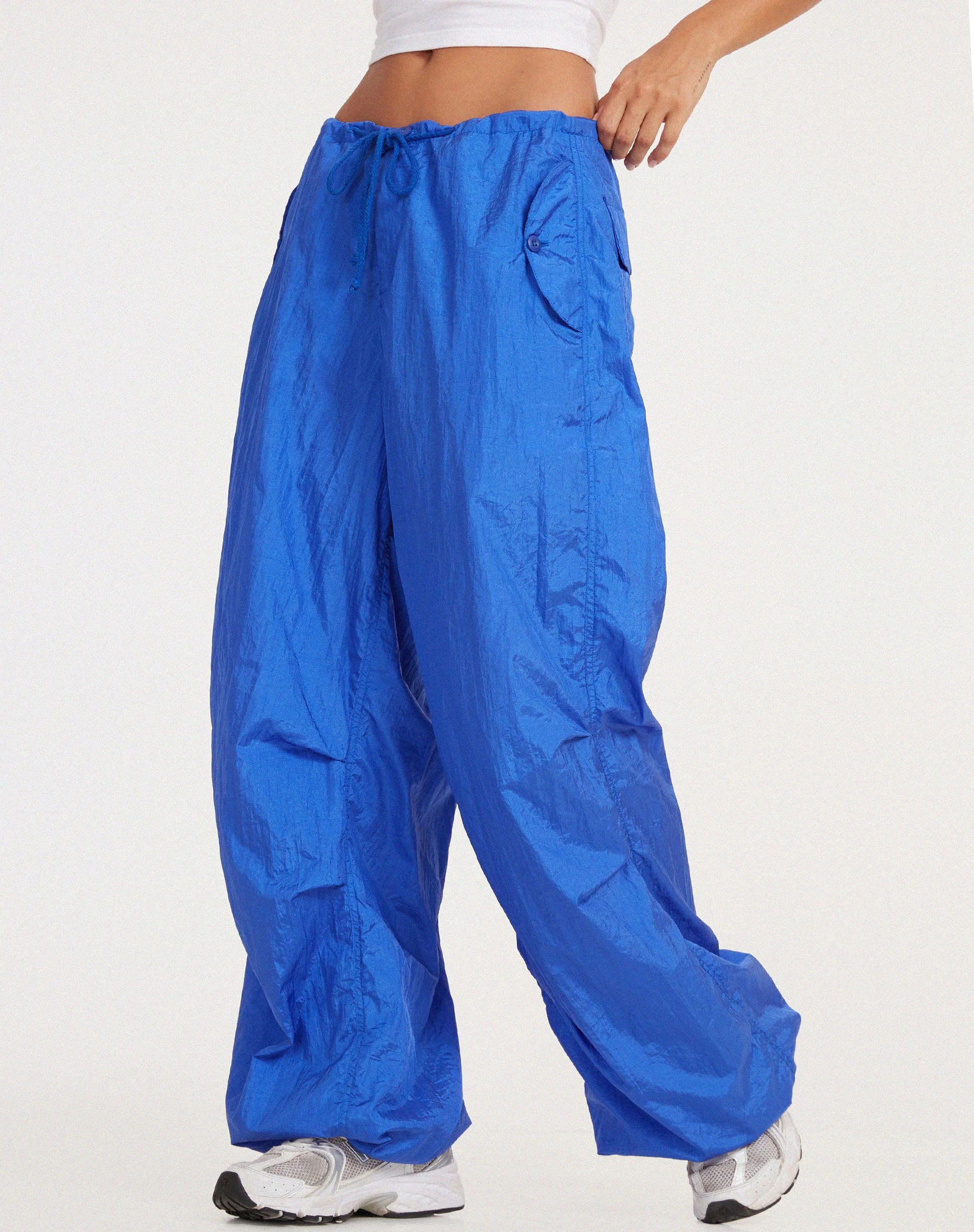 Chute-Hose aus Fallschirm kobaltblau - Image 4
