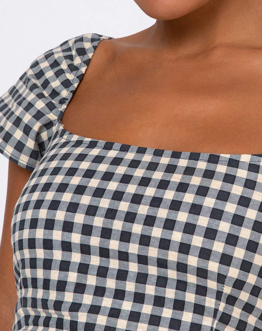 Cindy Crop Top in Gingham Creme - Image 5