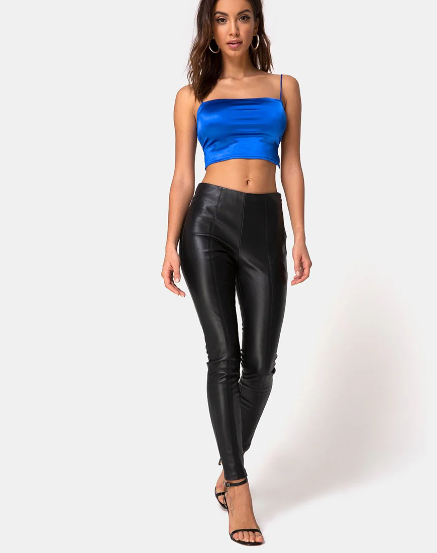 Cinia Crop Top aus Satin Saphir-Elasthan - Image 3