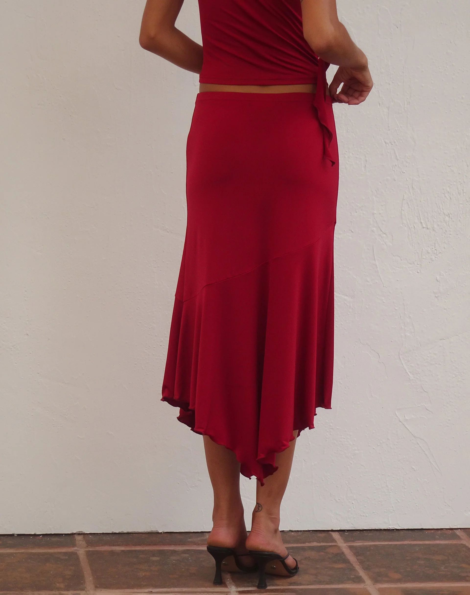 Cinta Low Rise Midirock in Rot - Image 6