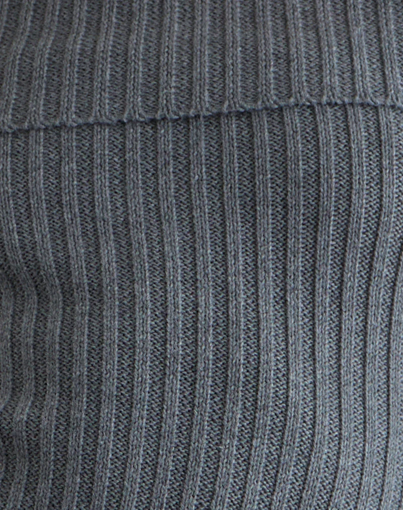 Circe Gestricktes Bardot-Top in Grau - Image 7