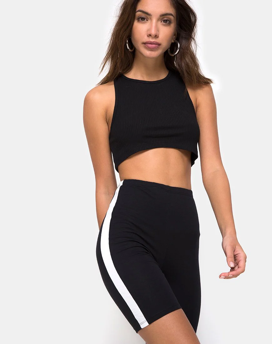 Cirst Short in Schwarz mit weißen Streifen