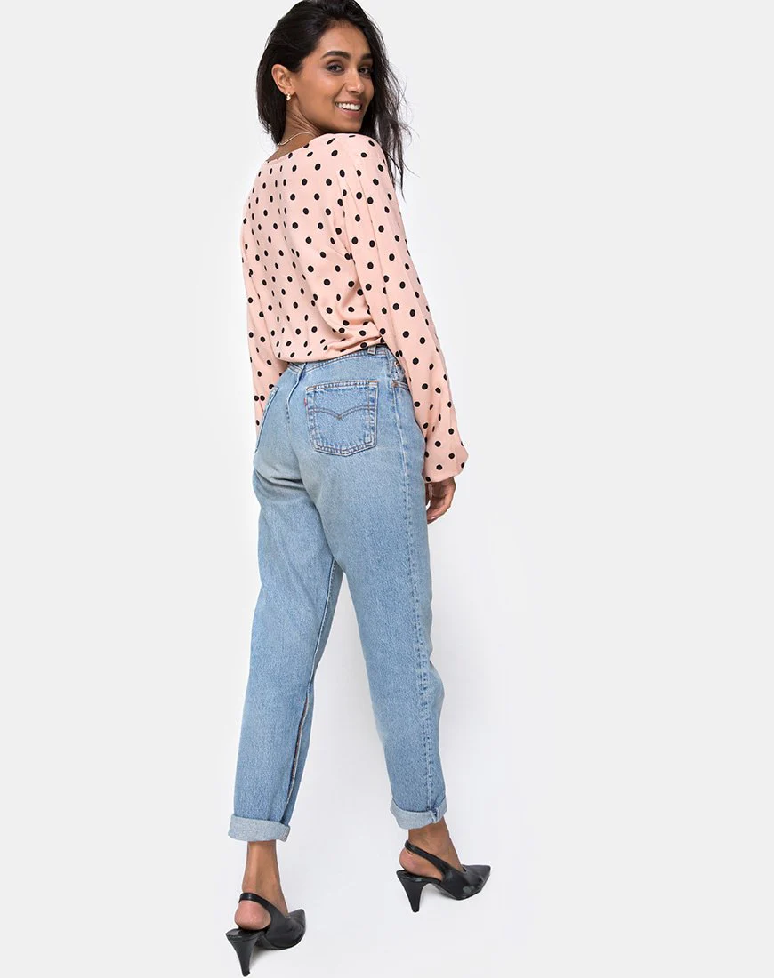 Citra Top in New Polka Nude Schwarz - Image 4